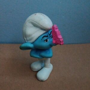 Smurf 2011 McDonald's Grouchy toy blue/white